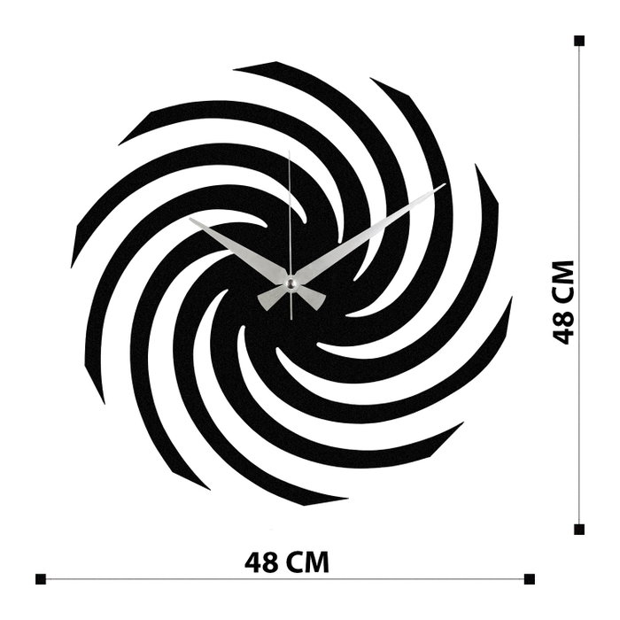 Wallity Enzoclock - S023 Reloj de Pared Decorativo de Metal Negro